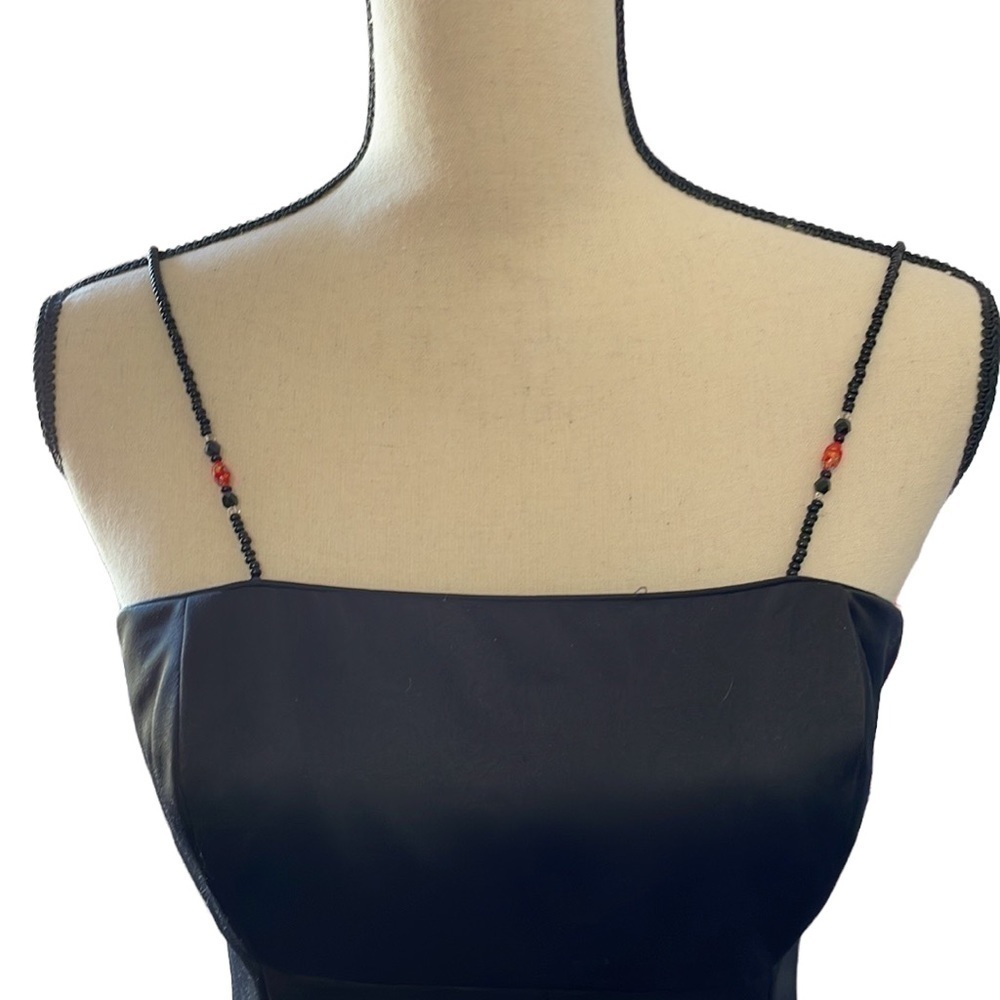 𝅺♥️abs Evening♥️ By Allen Schwartz♥️ black Satin Dress size (6) - Picture 3 of 10